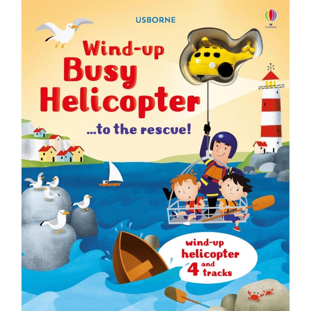 WIND-UP BUSY HELICOPTER (Interaktyvi knyga su žaislu - sraigtasparniu)
