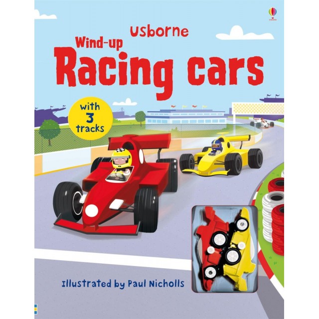 WIND-UP RACING CARS (Interaktyvi knyga su dviem mašinėlėm)