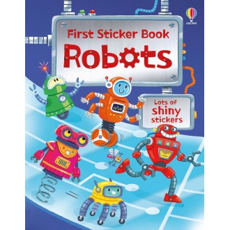 First sticker book Robots (Lipdukų knyga)