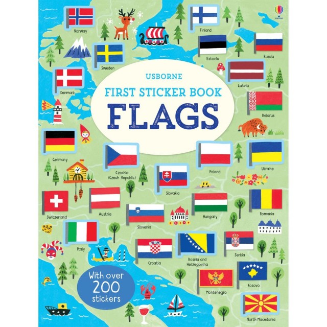 First sticker book FLAGS (Lipdukų knyga)