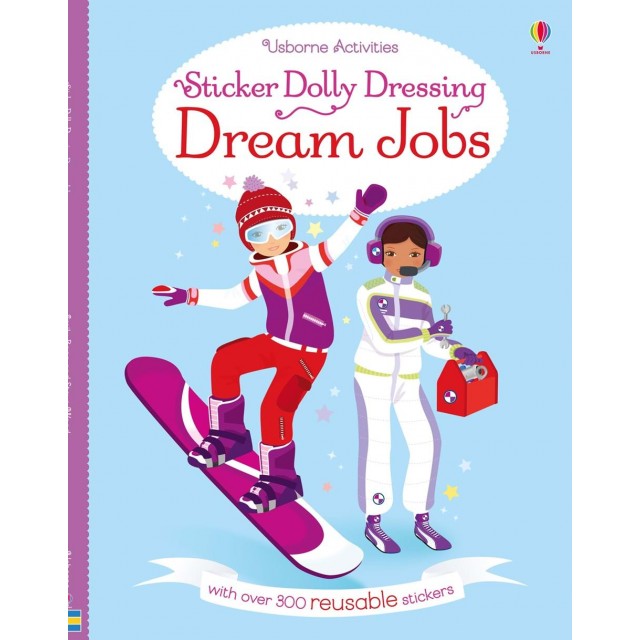 Sticker dolly dressing DREAM JOBS (Daugkartinių lipdukų knyga)