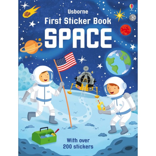 First sticker book SPACE (Lipdukų knyga)