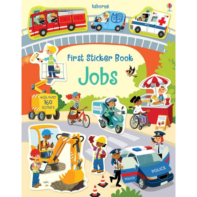 First sticker book JOBS (Lipdukų knyga)