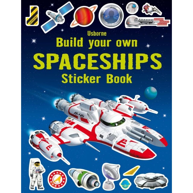 Sticker book BUILD YOUR OWN SPACESHIPS (Lipdukų knyga)