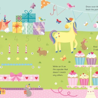 WIPE-CLEAN UNICORN ACTIVITIES (Daugkartinė užduočių knygelė)