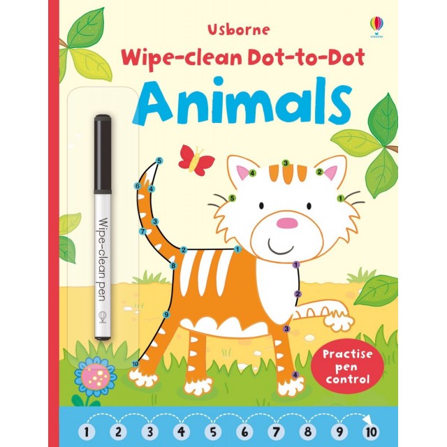 WIPE-CLEAN DOT-TO-DOT ANIMALS (Daugkartinė piešimo knygelė)
